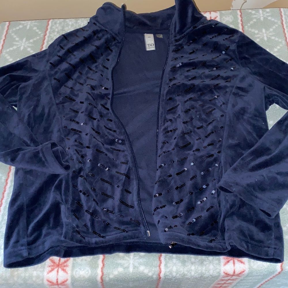 Thomas and Olivia Sequenced Velour Zip up top PXL
